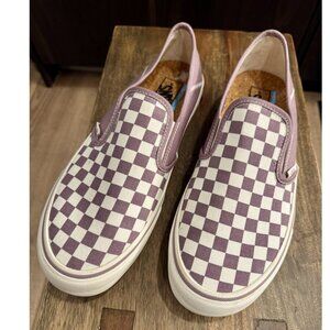 Vans Mens EcoTheory Checkered SlipOn Sneakers (PurePurple, Canvas, US Size 11.5)